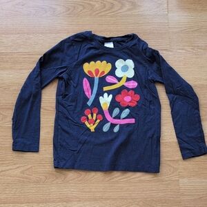 Hanna Andersson Dark Blue Floral Long Sleeve Tee
